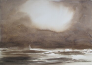 Peinture intitulée "Feu du ciel" par Muriel Buthier-Chartrain, Œuvre d'art originale, Huile