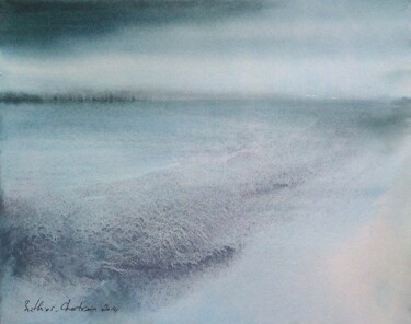 Peinture intitulée "Douceur de rivage" par Muriel Buthier-Chartrain, Œuvre d'art originale, Aquarelle