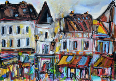 Painting titled "Le tertre" by Muriel Cayet, Original Artwork, Acrylic