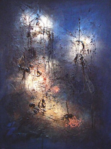 Painting titled "Réverbères salins" by Muriel Cayet, Original Artwork