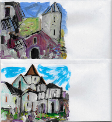 Pittura intitolato "Mail art ou écrire…" da Muriel Cayet, Opera d'arte originale