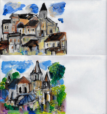 Pittura intitolato "Mail art - Acryliqu…" da Muriel Cayet, Opera d'arte originale