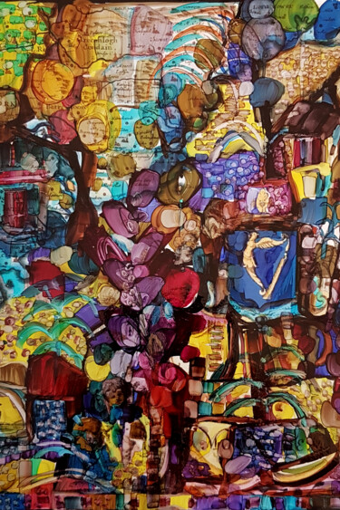 Peinture intitulée "Tree of Cork" par Muriel Cayet, Œuvre d'art originale