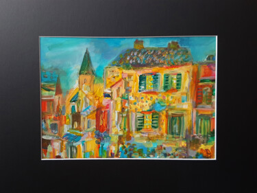 Painting titled "Le paradis bleu" by Muriel Cayet, Original Artwork