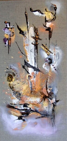 Peinture intitulée "The vikking woman-…" par Muriel Cayet, Œuvre d'art originale