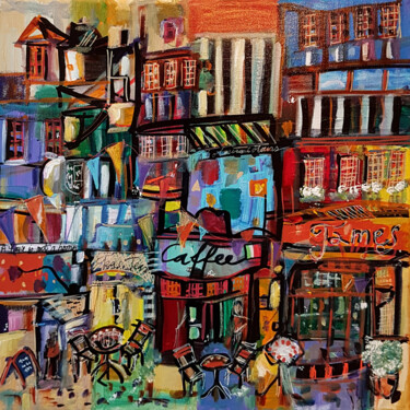 Painting titled "St-James Street" by Muriel Cayet, Original Artwork, Acrylic