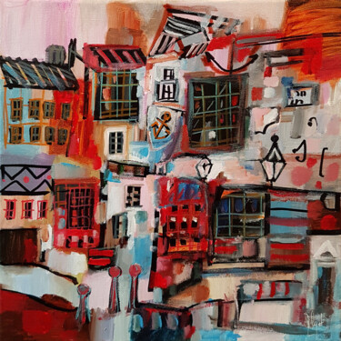 Painting titled "Corps de cité" by Muriel Cayet, Original Artwork, Acrylic