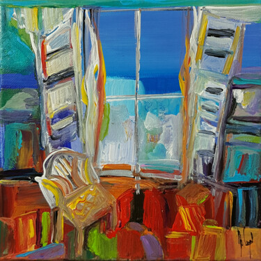 Peinture intitulée "Fenêtre sur Marseil…" par Muriel Cayet, Œuvre d'art originale