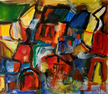 Peinture intitulée "Toutes fenêtres ouv…" par Muriel Cayet, Œuvre d'art originale