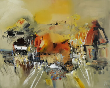 Картина под названием "Une lumière de miel" - Muriel Cayet, Подлинное произведение искусства, Акрил