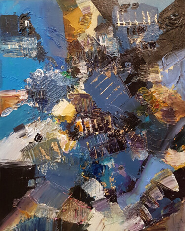 Peinture intitulée "Une volonté bleue" par Muriel Cayet, Œuvre d'art originale, Acrylique