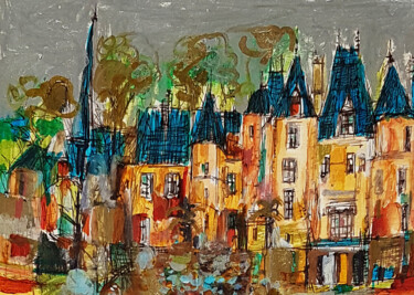 Peinture intitulée "Un état des lieux" par Muriel Cayet, Œuvre d'art originale