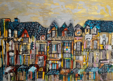 Peinture intitulée "Quartier privilégié" par Muriel Cayet, Œuvre d'art originale