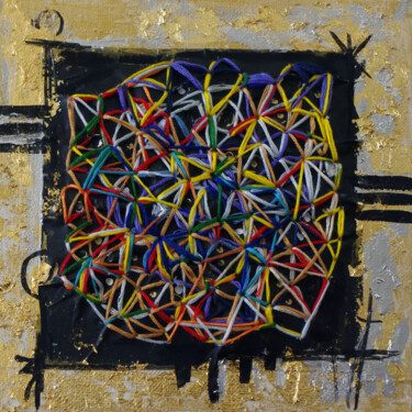Painting titled "Tissages" by Muriel Cayet, Original Artwork