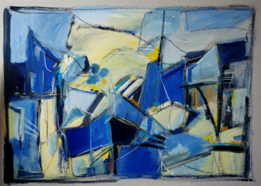 Schilderij getiteld "Navigation partie p…" door Muriel Cayet, Origineel Kunstwerk, Acryl