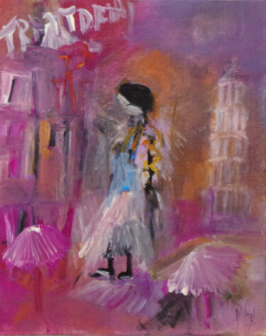 Peinture intitulée "Lumière rose" par Muriel Cayet, Œuvre d'art originale