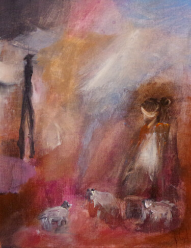 Peinture intitulée "Secret de bergère" par Muriel Cayet, Œuvre d'art originale, Acrylique