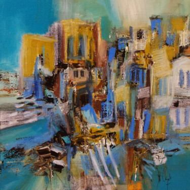 Malerei mit dem Titel "A sud di Tropea" von Muriel Cayet, Original-Kunstwerk, Acryl