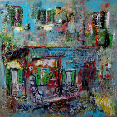 Painting titled "La terrazza" by Muriel Cayet, Original Artwork, Acrylic