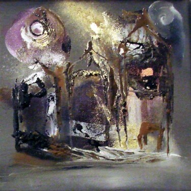 Peinture intitulée "Ce soir à la brume-…" par Muriel Cayet, Œuvre d'art originale