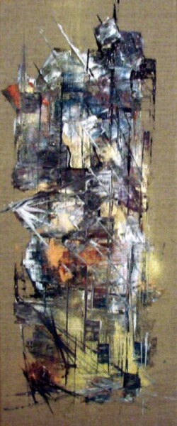 Painting titled "La perpendiculaire" by Muriel Cayet, Original Artwork