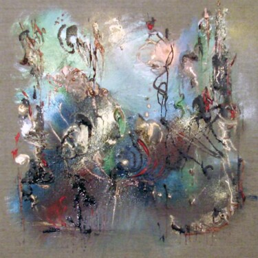 Peinture intitulée "La roseraie" par Muriel Cayet, Œuvre d'art originale