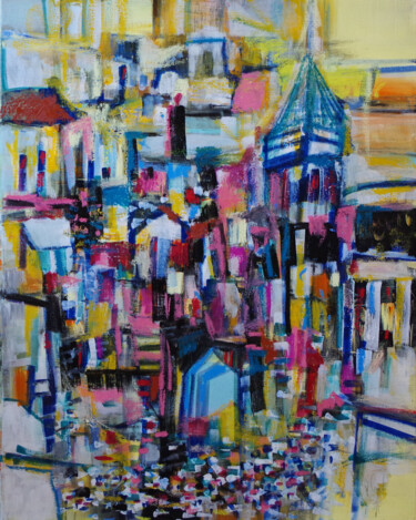 Картина под названием "Colorful set" - Muriel Cayet, Подлинное произведение искусства, Акрил