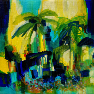 Pintura intitulada "Singing coconuts" por Muriel Cayet, Obras de arte originais, Acrílico