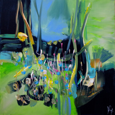 Peinture intitulée "Song of the meadows" par Muriel Cayet, Œuvre d'art originale, Acrylique