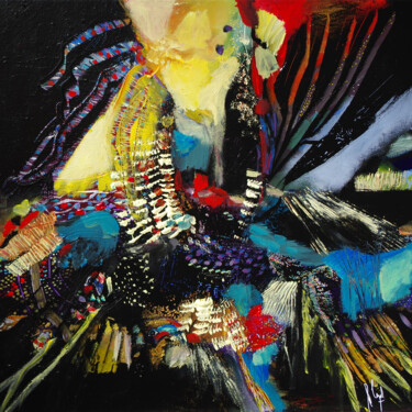 Painting titled "Rêverie Lakota" by Muriel Cayet, Original Artwork, Acrylic