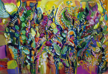 Painting titled "Un tapis de soi" by Muriel Cayet, Original Artwork, Acrylic