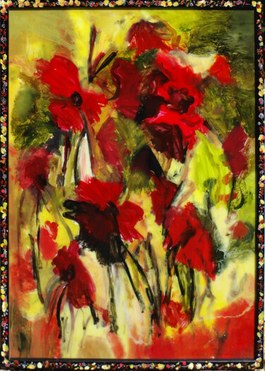Pintura intitulada "Fleurs-formules de…" por Muriel Cayet, Obras de arte originais, Acrílico