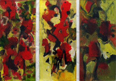 Painting titled "Fleurs formules d'é…" by Muriel Cayet, Original Artwork, Acrylic