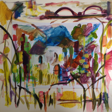 Peinture intitulée "Sur les étangs" par Muriel Cayet, Œuvre d'art originale, Gouache