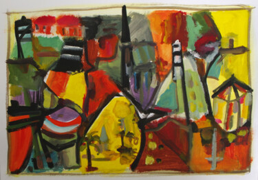 Painting titled "Parier sur l'été" by Muriel Cayet, Original Artwork, Gouache