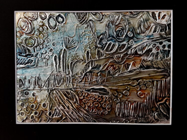 Malerei mit dem Titel "Archéologie humaine" von Muriel Cayet, Original-Kunstwerk, Acryl Auf Karton montiert