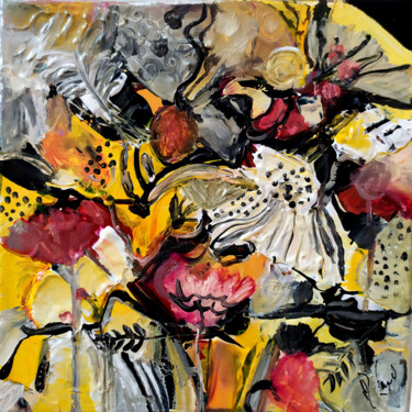 Pittura intitolato "Parfum symbolique" da Muriel Cayet, Opera d'arte originale, Acrilico Montato su Telaio per barella in le…