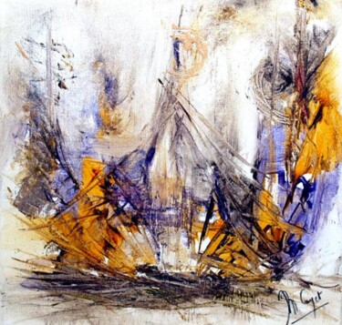 Peinture intitulée "Le feu sacré" par Muriel Cayet, Œuvre d'art originale, Acrylique