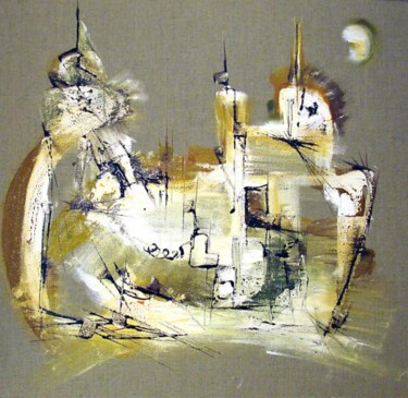 Peinture intitulée "Agora cavaliere" par Muriel Cayet, Œuvre d'art originale