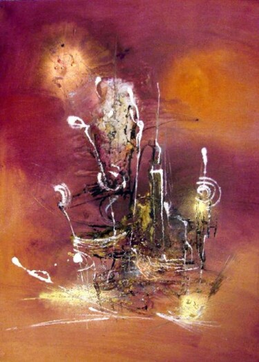 Peinture intitulée "Planetis candelabre…" par Muriel Cayet, Œuvre d'art originale