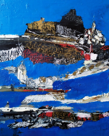 Malarstwo zatytułowany „La traversée du has…” autorstwa Muriel Cayet, Oryginalna praca, Akryl Zamontowany na Drewniana rama…