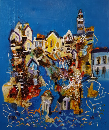 Peinture intitulée "Un panorama pour to…" par Muriel Cayet, Œuvre d'art originale, Acrylique Monté sur Châssis en bois
