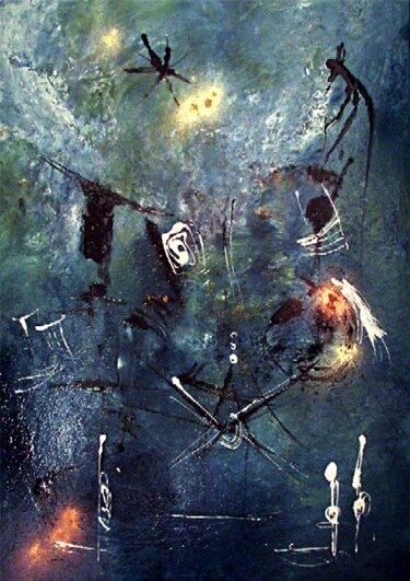Peinture intitulée "Chercher toujours" par Muriel Cayet, Œuvre d'art originale