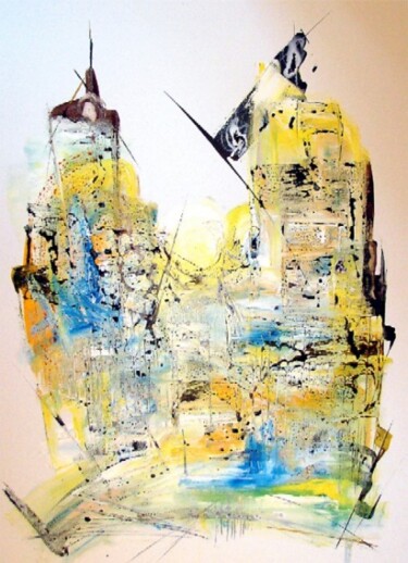 Peinture intitulée "La Mancha - Etude" par Muriel Cayet, Œuvre d'art originale
