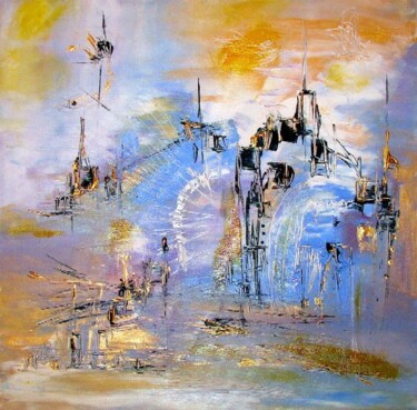Peinture intitulée "Mont et Merveille" par Muriel Cayet, Œuvre d'art originale