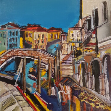 Painting titled "L'architecture lyri…" by Muriel Cayet, Original Artwork, Acrylic Mounted on Cardboard