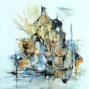 Painting titled "Architecture rhénane" by Muriel Cayet, Original Artwork, Oil