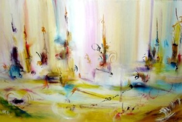 Painting titled "Les serpentins" by Muriel Cayet, Original Artwork