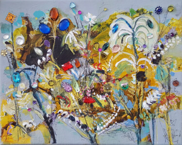 "Floralies" başlıklı Tablo Muriel Cayet tarafından, Orijinal sanat, Akrilik Ahşap Sedye çerçevesi üzerine monte edilmiş