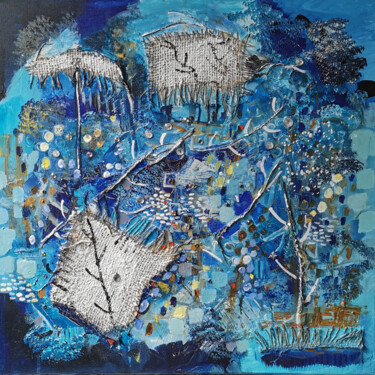 제목이 "Fil de destin"인 미술작품 Muriel Cayet로, 원작, 아크릴 나무 들것 프레임에 장착됨